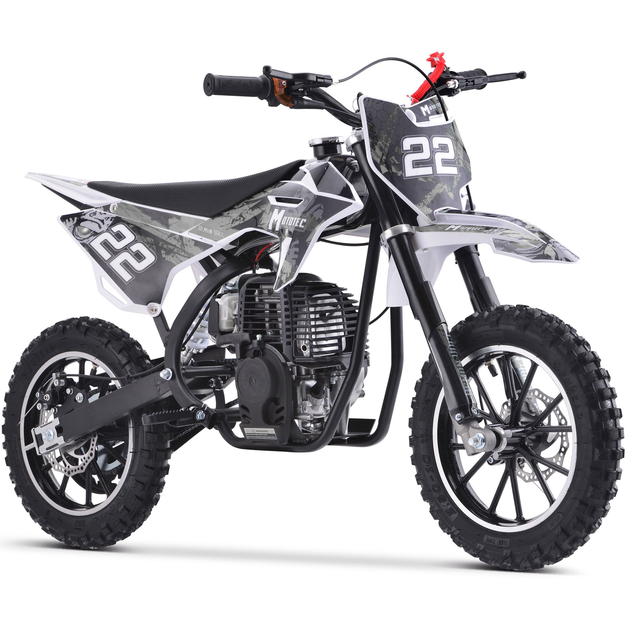 MotoTec Demon 40cc 4-Stroke Kids Gas Dirt Bike White | Free Shipping I ...