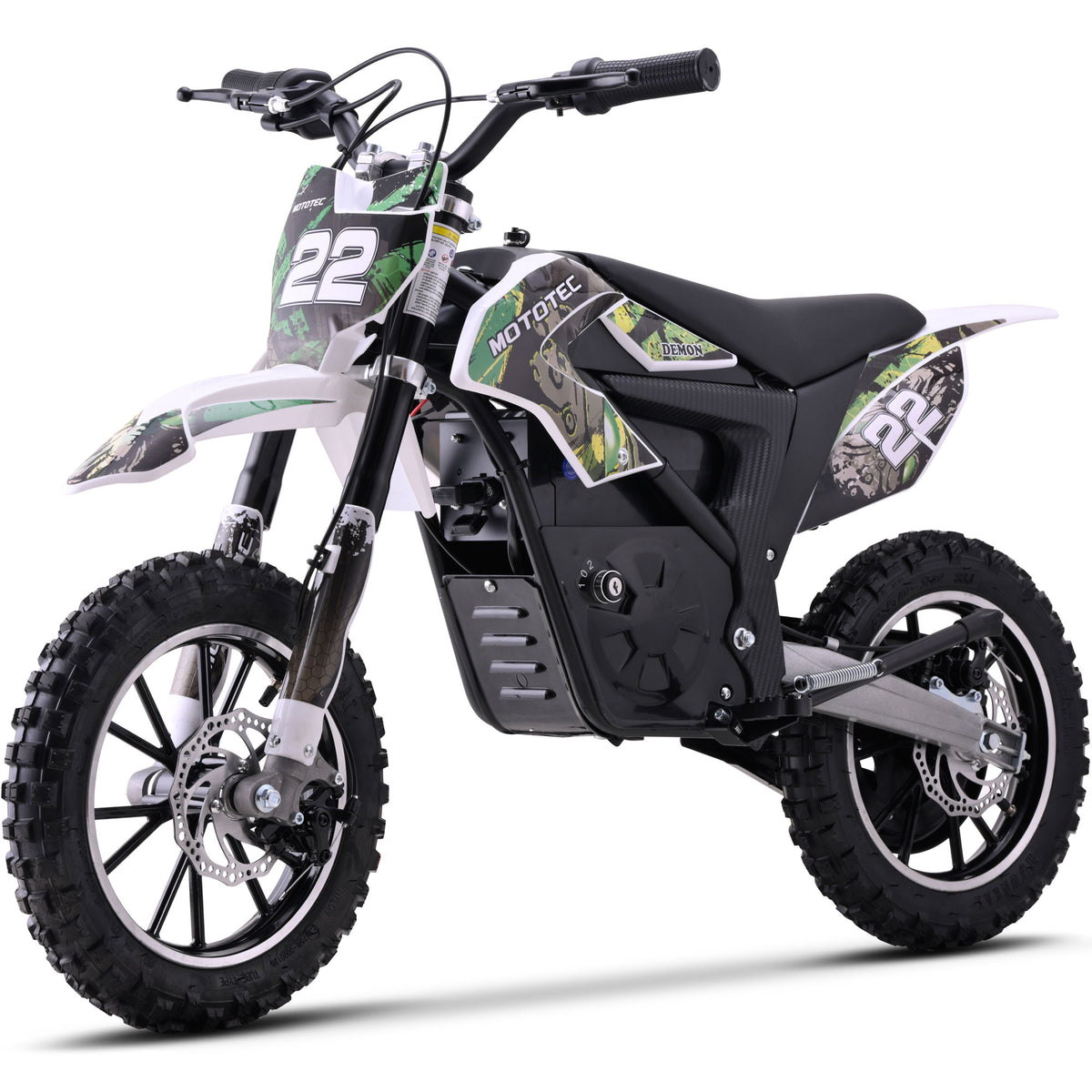 MotoTec 36v 790w Demon Electric Dirt Bike Lithium Green